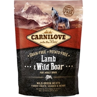 1,5 kg Brit Carnilove hundefoder med lam og vildsvin til voksne hunde - kornfrit